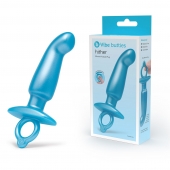 Голубая анальная пробка для массажа простаты Hither Silicone Prostate Plug - 14,3 см. - b-Vibe - в Оренбурге купить с доставкой