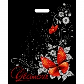 Черный пакет Glamour с вырубной ручкой (38х47 см) - Сима-Ленд - купить с доставкой в Оренбурге
