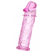 Розовая насадка фаллической формы - 12,5 см. - A-toys - в Оренбурге купить с доставкой