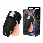 Черная клетка для пениса Silicone Small 2 in Cock Cage With Ball Divider - BlueLine - купить с доставкой в Оренбурге