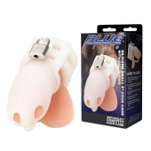 Белая клетка для пениса Silicone Small 2 in Cock Cage With Ball Divider - BlueLine - купить с доставкой в Оренбурге