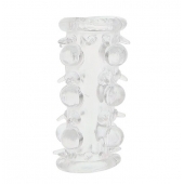 Прозрачная насадка на пенис с шипами и бугорками JELLY JOY LUST CLUSTER CLEAR - Dream Toys - в Оренбурге купить с доставкой