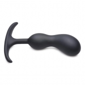 Черный массажер простаты с утяжелителями Premium Silicone Weighted Prostate Plug Medium - 16,3 см. - XR Brands - в Оренбурге купить с доставкой