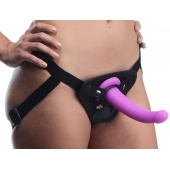 Лиловый поясной страпон Navigator Silicone G-Spot Dildo with Harness - 17,8 см. - XR Brands - купить с доставкой в Оренбурге