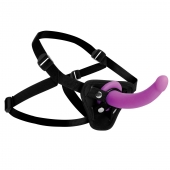 Лиловый поясной страпон Navigator Silicone G-Spot Dildo with Harness - 17,8 см. - XR Brands - купить с доставкой в Оренбурге