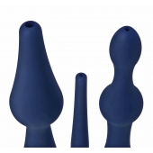 Набор из 3 универсальных насадок для анального душа Universal 3 Piece Silicone Enema Attachment Set - XR Brands - купить с доставкой в Оренбурге