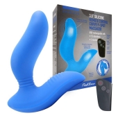 Синий вибромассажер простаты 3,5’’ Remote Control Curve P-spot Massager - 12 см. - Erokay - в Оренбурге купить с доставкой
