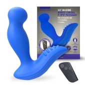Синий вибромассажер простаты 3,5’’ Remote Control P-spot Massager - 12,5 см. - Erokay - в Оренбурге купить с доставкой