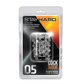 Прозрачная насадка с капельками STAY HARD COCK SLEEVE 05 CLEAR - Blush Novelties - в Оренбурге купить с доставкой