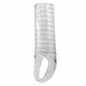 Прозрачная насадка на пенис с ребрышками и подхватом мошонки - Baile - в Оренбурге купить с доставкой