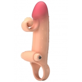 Телесная вибронасадка на пенис с подхватом мошонки - 20 см. - Baile - в Оренбурге купить с доставкой