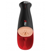 Телесный мастурбатор-вагина в черной колбе с вибрацией Fuck-O-Matic Pro XL - Pipedream - в Оренбурге купить с доставкой