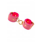 Розовые двуслойные кожаные оковы - Pecado - купить с доставкой в Оренбурге