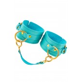 Голубые однослойные кожаные оковы - Pecado - купить с доставкой в Оренбурге