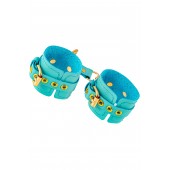 Голубые однослойные кожаные наручники - Pecado - купить с доставкой в Оренбурге