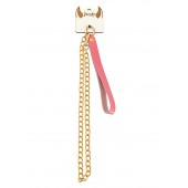 Розовый кожаный поводок с карабином для ошейника - 80 см. - Pecado - купить с доставкой в Оренбурге