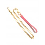 Розовый кожаный поводок с карабином для ошейника - 80 см. - Pecado - купить с доставкой в Оренбурге