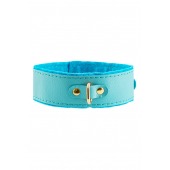 Голубой двуслойный кожаный ошейник с подкладкой из фетра - Pecado - купить с доставкой в Оренбурге