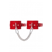 Красные мягкие кожаные оковы с люверсами - Pecado - купить с доставкой в Оренбурге