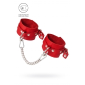 Красные мягкие кожаные оковы с люверсами - Pecado - купить с доставкой в Оренбурге