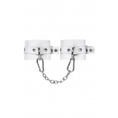 Белые мягкие кожаные наручники с люверсами - Pecado - купить с доставкой в Оренбурге