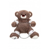 Бондажный набор: бурый мишка с белыми оковами и наручниками - Pecado - купить с доставкой в Оренбурге