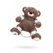 Бондажный набор: бурый мишка с белыми оковами и наручниками - Pecado - купить с доставкой в Оренбурге