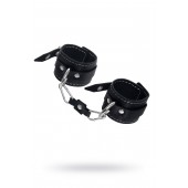 Черные двухслойные наручники с белой строчкой - Pecado - купить с доставкой в Оренбурге
