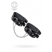 Черные кожаные оковы с двумя ремешками - Pecado - купить с доставкой в Оренбурге