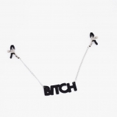 Зажимы на соски с кожаной подвеской Bitch - Crazy Handmade - купить с доставкой в Оренбурге