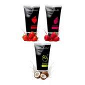 Набор из 3 съедобных лубрикантов JUJU (клубника, малина, кокос) - JuJu - купить с доставкой в Оренбурге