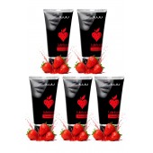 Набор из 5 съедобных лубрикантов JUJU со вкусом клубники - JuJu - купить с доставкой в Оренбурге