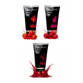 Набор из 3 съедобных лубрикантов JUJU (клубника, малина, вишня) - JuJu - купить с доставкой в Оренбурге
