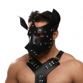 Черная кожаная маска «Собака» - Crazy Handmade - купить с доставкой в Оренбурге