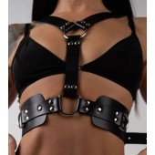 Черная кожаная двусторонняя портупея - Crazy Handmade - купить с доставкой в Оренбурге