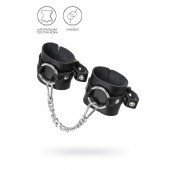 Черные наручники из толстой натуральной кожи с люверсами - Pecado - купить с доставкой в Оренбурге