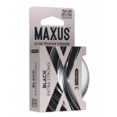 Черные утолщенные презервативы MAXUS Extra Strong с железным кейсом - 3 шт. - Maxus - купить с доставкой в Оренбурге