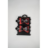 Черно-красные кожаные наручники с бантиками - Crazy Handmade - купить с доставкой в Оренбурге