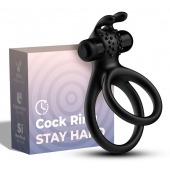 Черное эрекционное виброкольцо с подхватом мошонки Stay Hard - Boys of Toys - в Оренбурге купить с доставкой