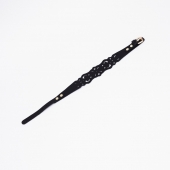 Черный ажурный чокер с золотистой фурнитурой - Crazy Handmade - купить с доставкой в Оренбурге