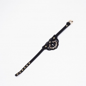 Черный чокер с клепками и золотистой фурнитурой - Crazy Handmade - купить с доставкой в Оренбурге