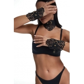 Фигурный набор для БДСМ-игр с узорами и золотистой фурнитурой - Crazy Handmade - купить с доставкой в Оренбурге