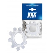 Прозрачное эрекционное кольцо со стимулирующими шариками - Sex Expert - в Оренбурге купить с доставкой