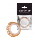 Эрекционное кольцо с бежевыми «ресничками» - Sextaz - в Оренбурге купить с доставкой
