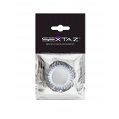 Эластичное эрекционное колечко с черными «ресничками» - Sextaz - в Оренбурге купить с доставкой