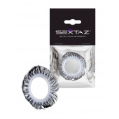 Эластичное эрекционное колечко с черными «ресничками» - Sextaz - в Оренбурге купить с доставкой