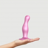 Розовая насадка Strap-On-Me Dildo Plug Curvy size M - Strap-on-me - купить с доставкой в Оренбурге
