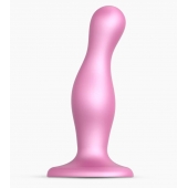 Розовая насадка Strap-On-Me Dildo Plug Curvy size M - Strap-on-me - купить с доставкой в Оренбурге