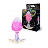 Розоватая анальная пробка со спиралевидным рельефом - 9 см. - AnaLove