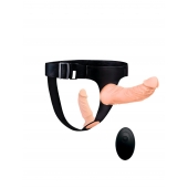 Женский страпон с 2 насадками, вибрацией и пультом ДУ - Erowoman-Eroman - купить с доставкой в Оренбурге